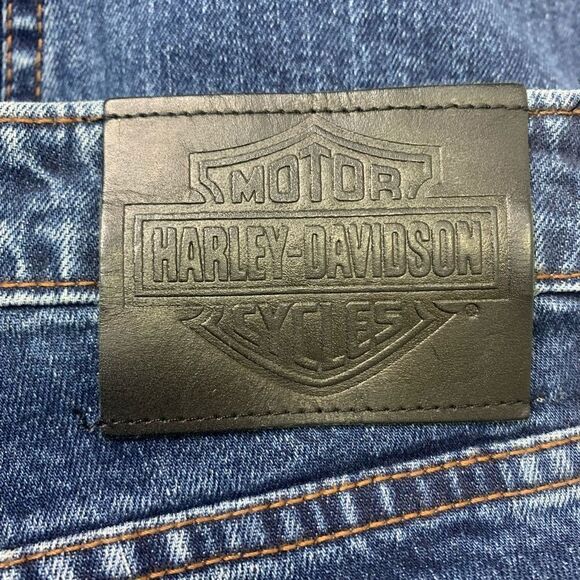 Harley Davidson Size 10 Long Denim Jeans (k1) - Picture 7 of 10